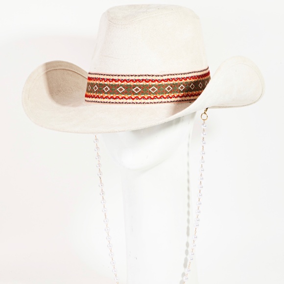 Pearl Chain Cowboy Hat - Picture 1 of 2
